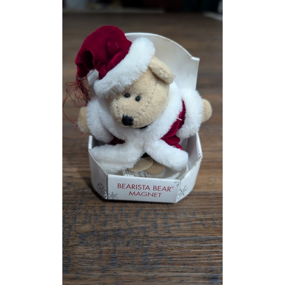 Starbucks Bearista Bear Holiday Santa Bear Christmas Magnet New In Package 2004 - Picture 6 of 6